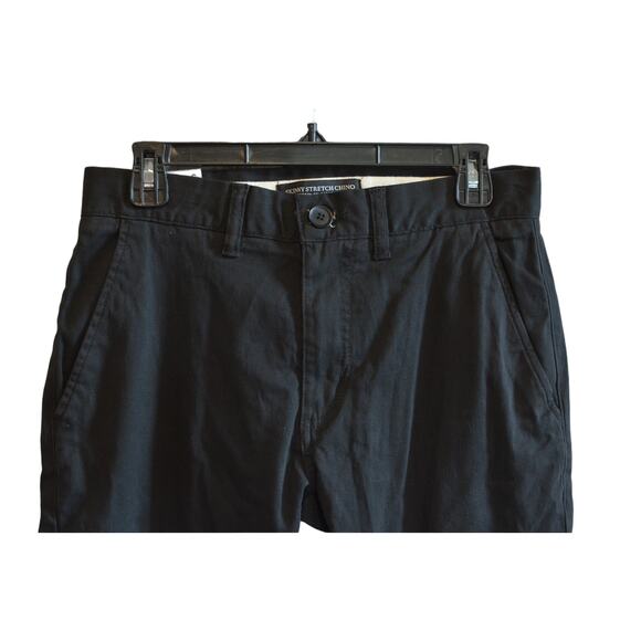 COTTON: ON Menswear Solid Black Skinny Stretch Chino Pants, Size 30 - Picture 2 of 5